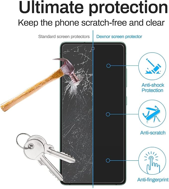 Dexnor [2+2 Pack Samsung Galaxy S20FE Screen Protector, 9H Tempered Glass + 2