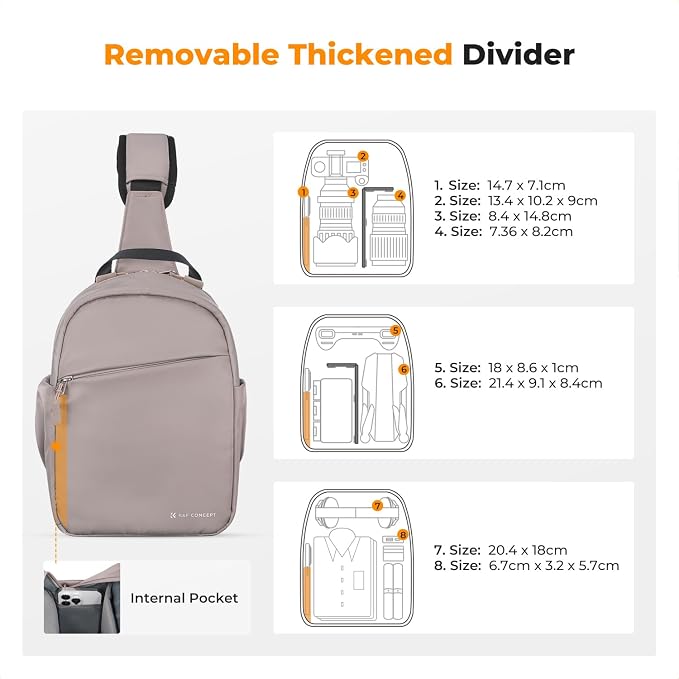 K&F CONCEPT Small Camera Bag for Photographer, Camera Sling Crossbody bag for