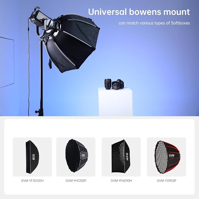 GVM 160W LED Video Light with Bluetooth Control, 5600K Photography Light