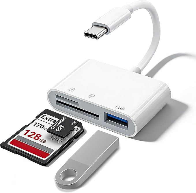 3IN1 SD Card Reader, USB C SD Card Reader, supports SD and MicroSD memory card