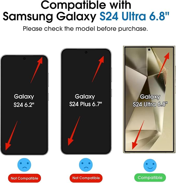 amFilm Auto-Alignment OneTouch for Samsung Galaxy S24 Ultra 6.8'' Screen