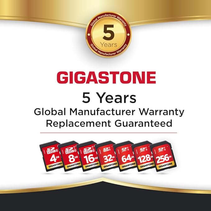 GIGASTONE 32GB SD Card 5-Pack UHS-I U1 Class 10 SDHC Memory Card High-Speed