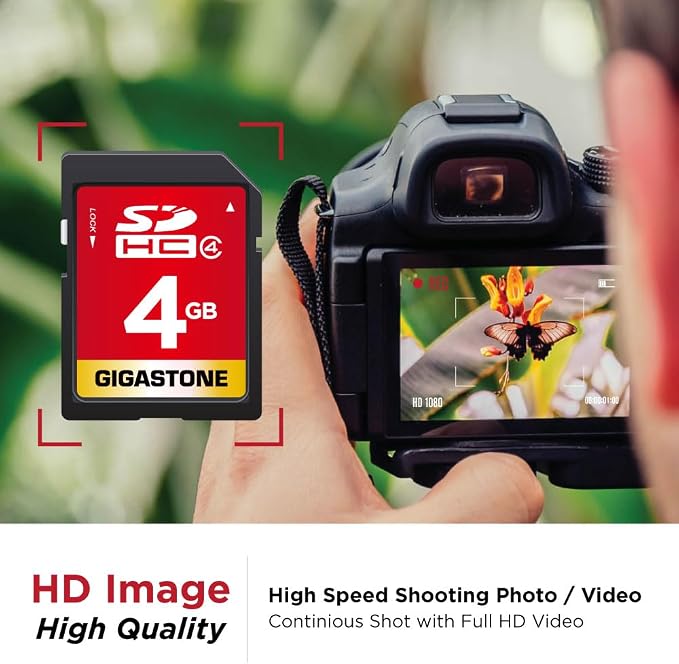 GIGASTONE 4GB SD Card 5 Pack SDHC UHS-I Class 4 Memory Card