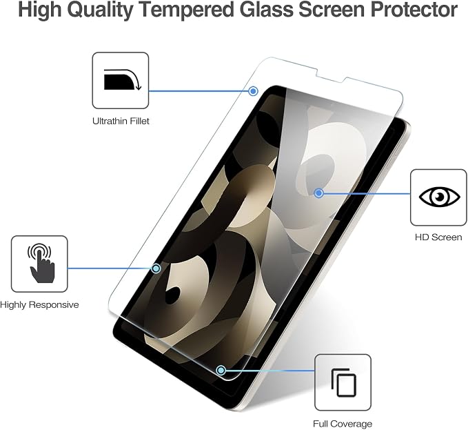ProCase Screen Protector for iPad Air 5th /4th Generation 10.9" + Camera Lens
