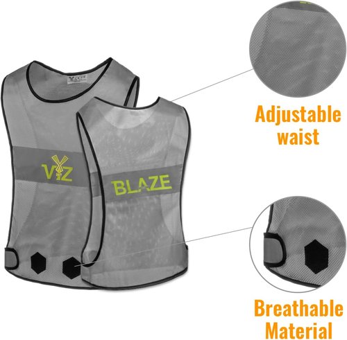 Blaze Reflective Running Vest - 360˚ High Visibility Safety Gear for Men & Women | Ideal for Running, Walking, Cycling