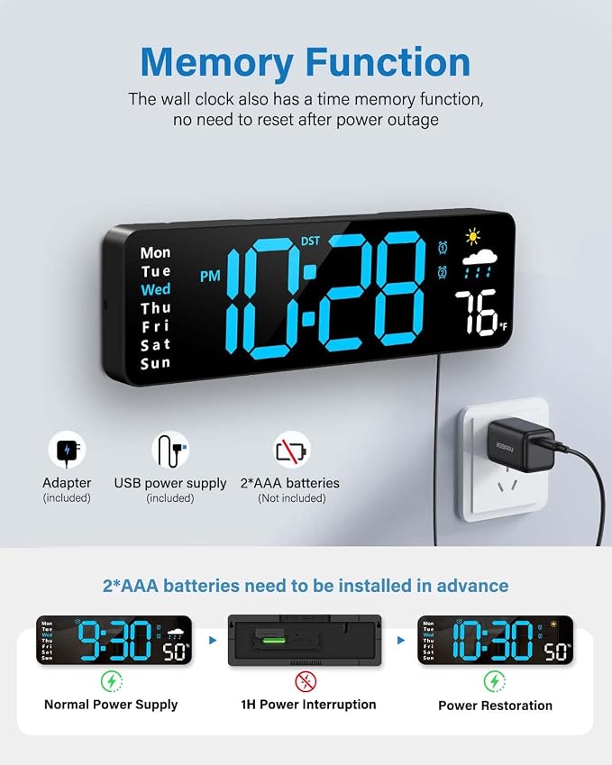 Digital Wall Clock, Digital Clock Large Display