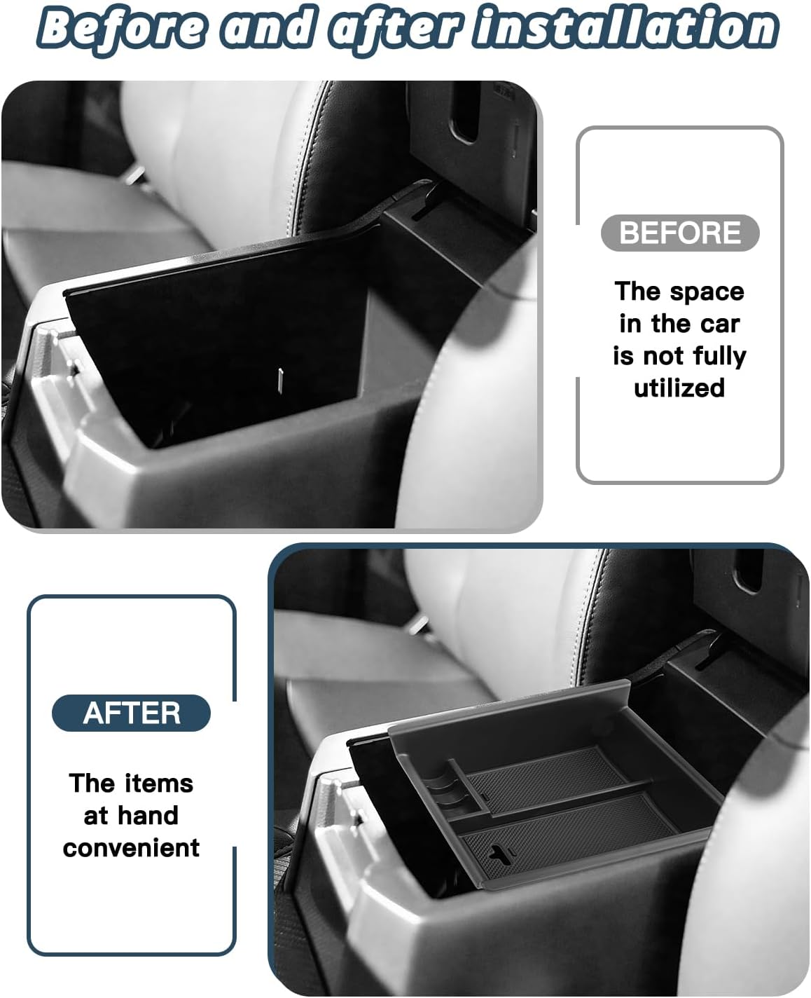 Ruiya 2014-2024 4Runner Console Organizer for Toyota 4Runner 5th Gen Accessories ABS Material Armrest Console Glove Tray Compatible with 2014-2024 Toyota 4Runner