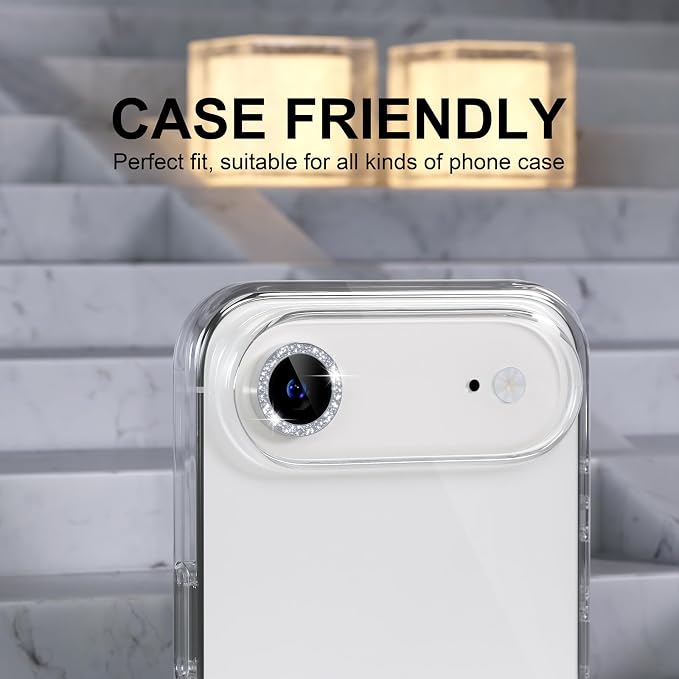 Choiche Compatible for iPhone 17 Air Camera Lens Protector Bling, 9H Tempered