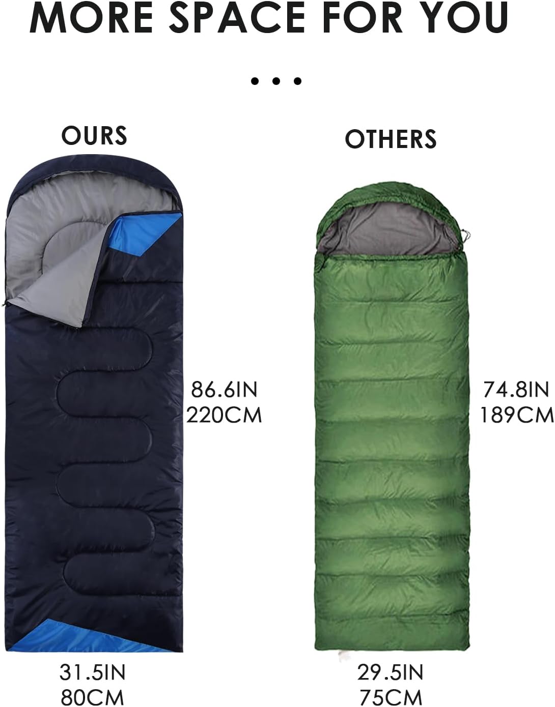 Skiennix Lightweight Waterproof Sleeping Bag - Cold Weather Camping Gear for Adults & Kids