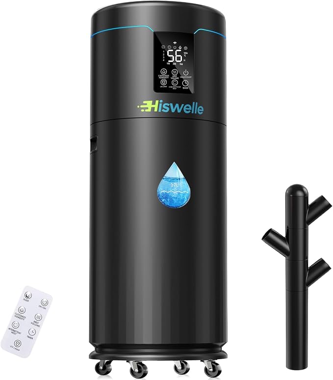 Large Humidifiers for Bedroom, 4.5 Gal Cool Mist Humidifier for Large Room Whole House with Remote Control, 800mL/h Output, 48H Runtime, Auto Humidistat, Wheels, Timer, Essential Oil Tray