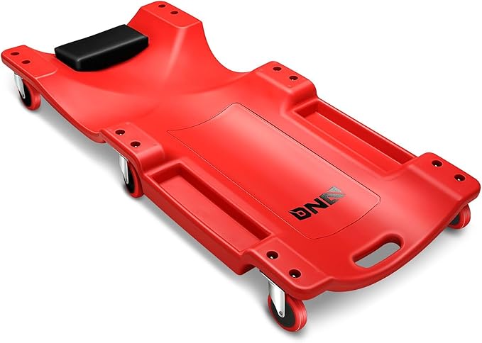 DNA MOTORING 36" L X 17" W x 4.25" H Vehicle Repair Low Profile Automotive Creeper w/Padded Headrest, Red, TOOLS-00201