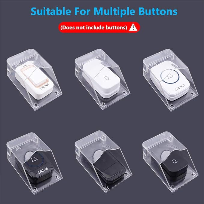 PC Waterproof Doorbell Cover, Transparent Rainproof Wireless Doorbell