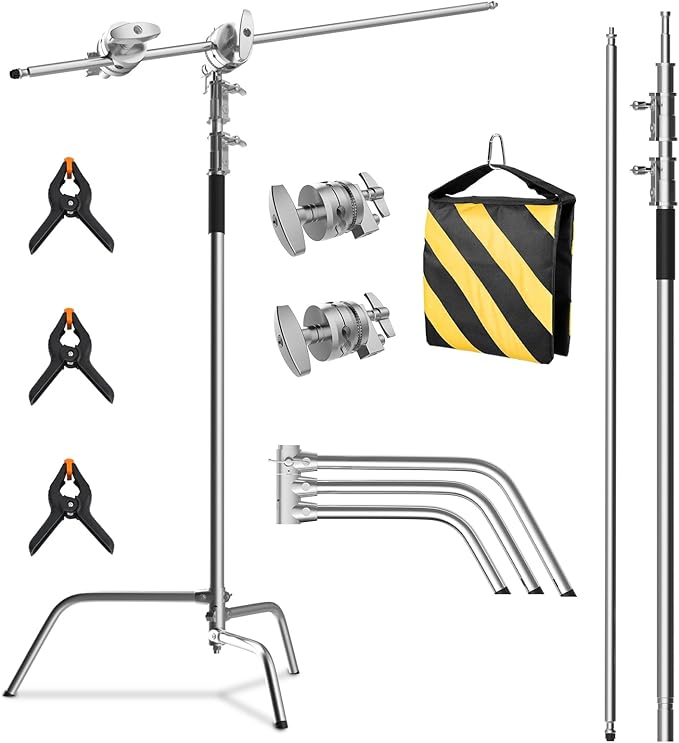 C Stand with Boom Arm, Photography Light Stand Kit