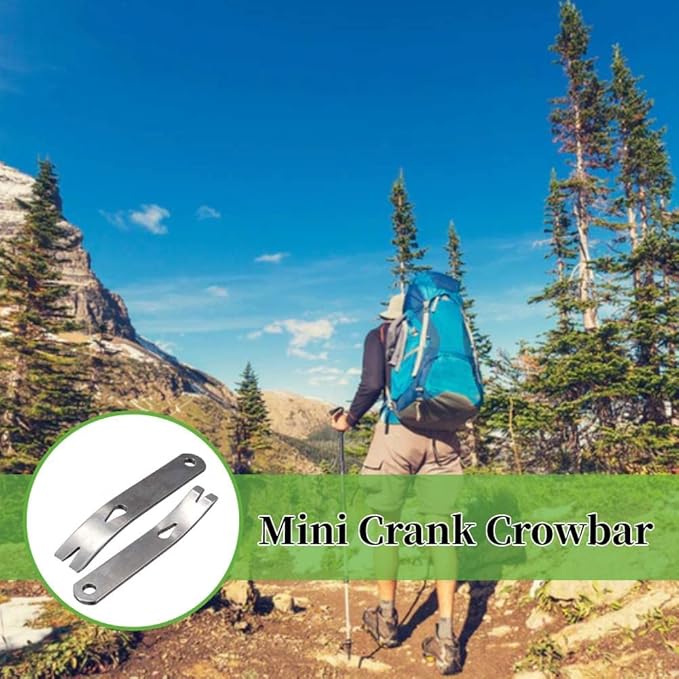 Yosoo 2pcs Stainless Steel Pocket Bar, EDC Gear Mini 3inch Crank Crowbar, Pocket Pry Bar Keychain Keyring, Multi Tool Survival Scraper Opener, Size: 76 x 12.5 x 2.1mm(L x W x T)