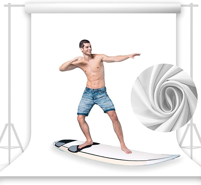 7x5FT White Backdrop for Photography, High Density Polyester Fabric Background