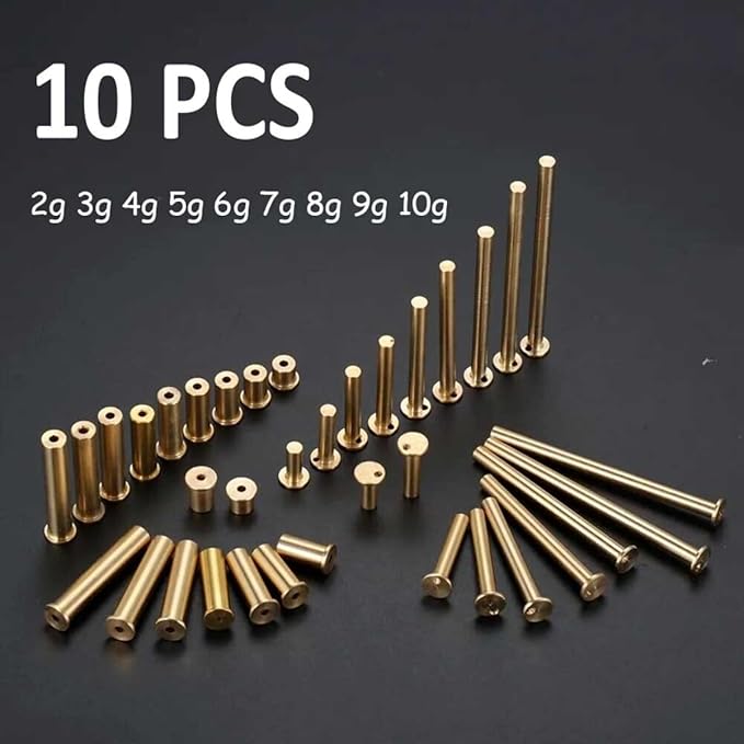 10pcs Brass Golf Tip Plug Weight for .335 .350 .370 Graphite Wood Shaft 2g-10g