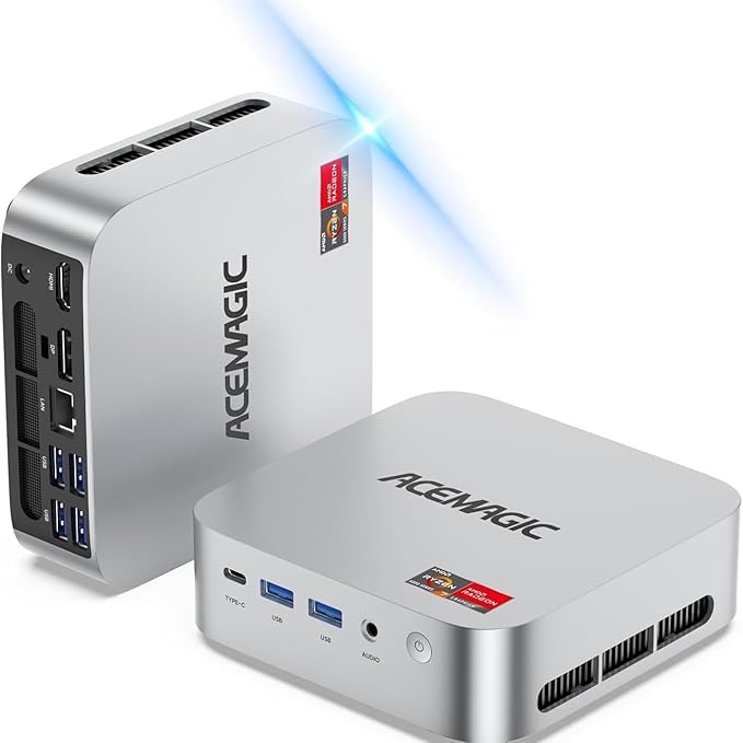 ACEMAGIC M1 Mini PC, AMD Ryzen 7 7735HS, 24GB LPDDR5, 512GB NVMe PCIe SSD, Windows 11 Pro, Radeon 680M, WiFi 6, BT 5.2, 2.5Gbps LAN, Triple 4K Display, USB-C DP1.4