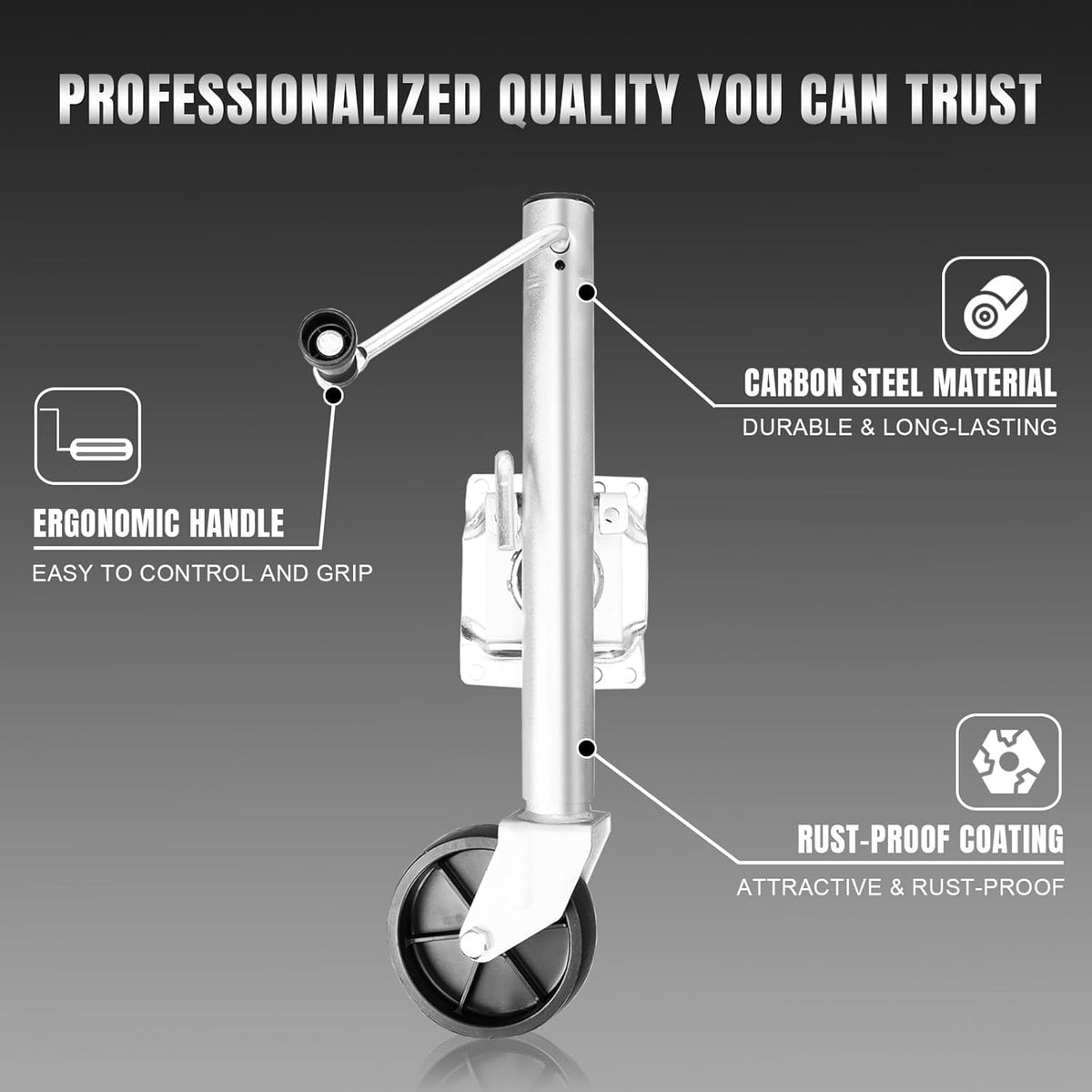 Road DAWG Trailer Jack - Heavy Duty Swivel Design | 1000lbs Capacity, 10" Lift, Bolt-On for RVs & Boats