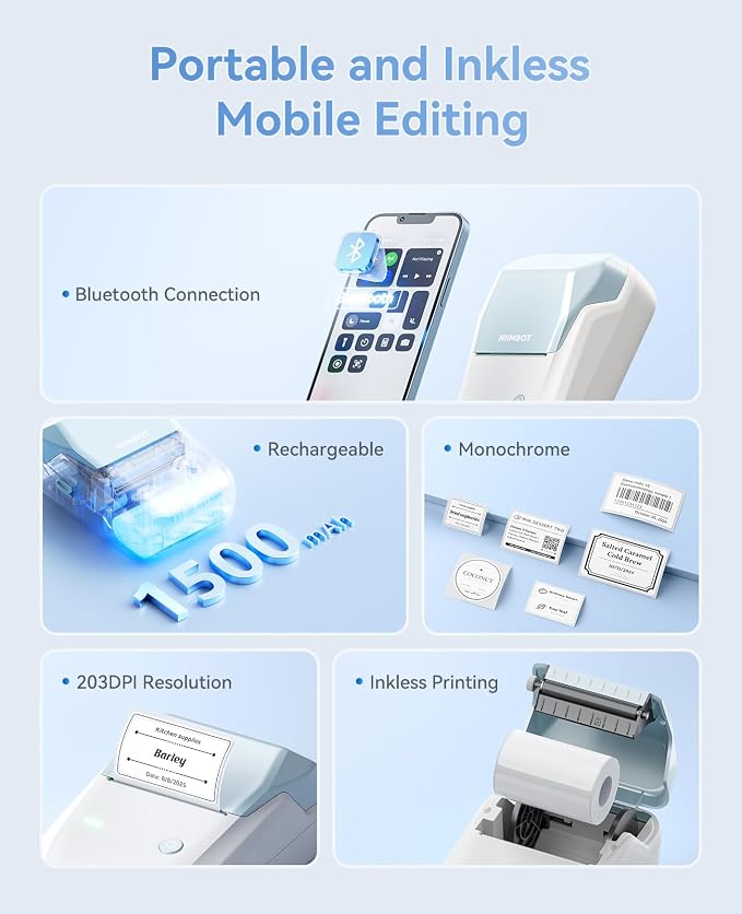 NIIMBOT B1 Label Maker Machine, Thermal Label Printer Easy to Use