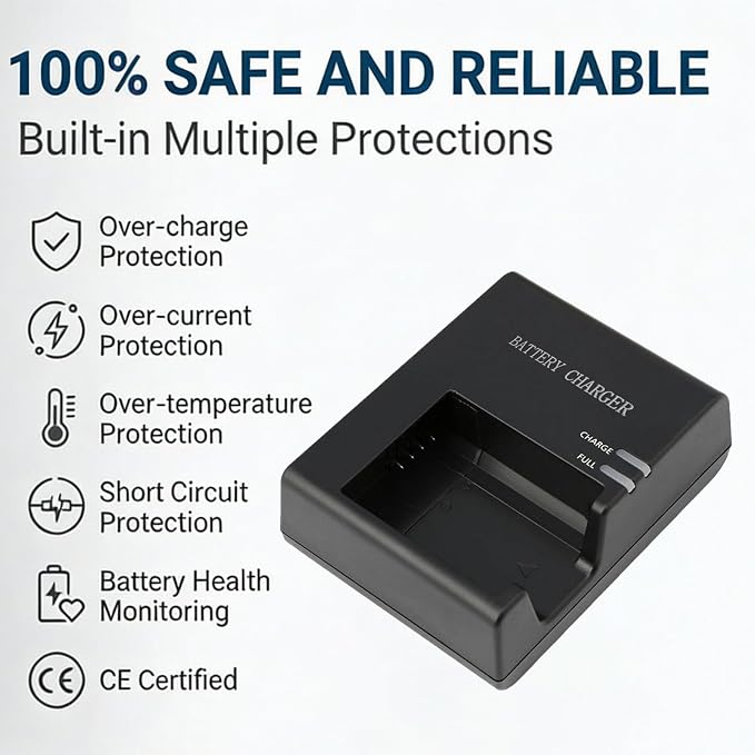 LC-E10E Quick Battery Charger for Canon LP-E10 LC-E10 LC-E10C, Compatible