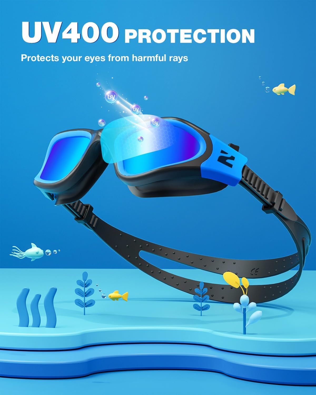 ZIONOR Kids Swim Goggles - G1MINI SE Anti-Fog UV Protection for Ages 6-14 | Comfortable Fit