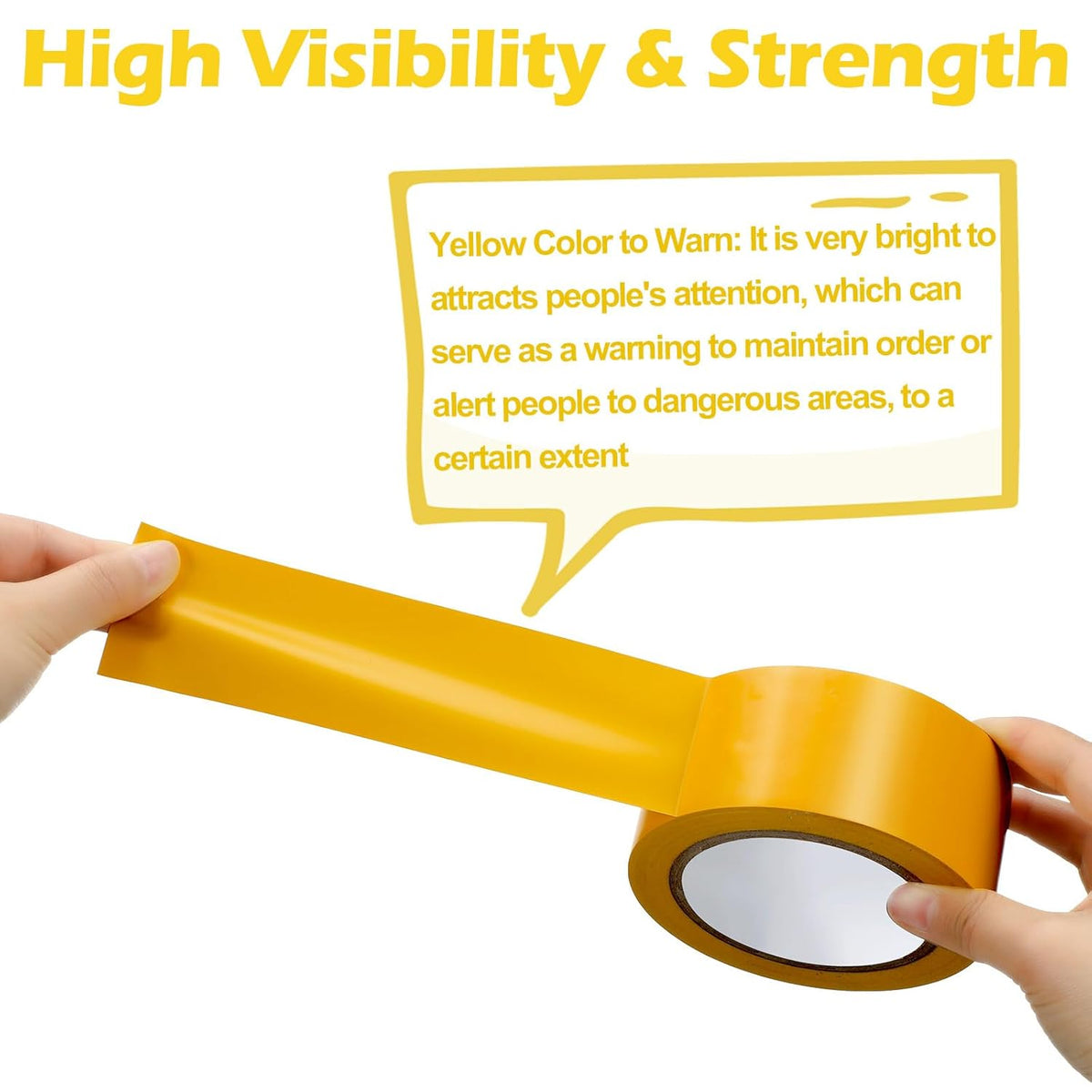Outus Floor Marking Tape - Durable 2" Wide Yellow Non-Abrasive 100' Length | Ideal for Social Distancing, Gyms, and Heavy Foot Traffic (9 Rolls)