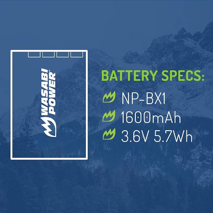 Wasabi Power NP-BX1 Battery for Sony NP-BX1/M8, ZV-1 II, Cyber-Shot DSC-HX95