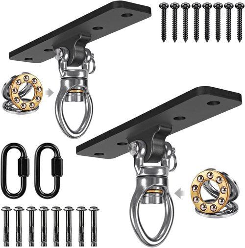 Dolibest Heavy Duty Swing Hangers - 2 Pack Swing Set Accessories with Carabiner for Indoor/Outdoor Use | Supports 900LB