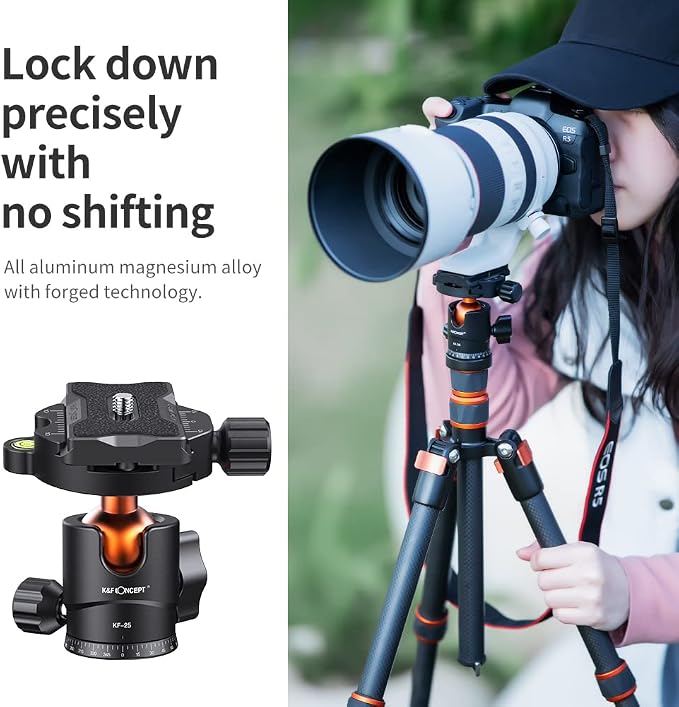 K&F Concept 25mm Metal Tripod Ball Head 360 Degree Rotating Panoramic