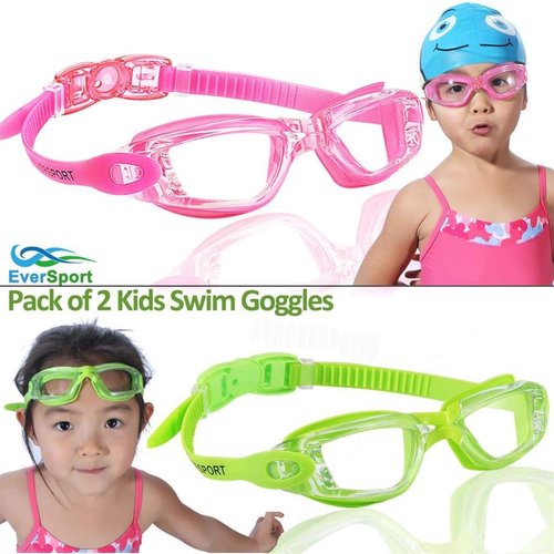 EverSport Kids Swim Goggles - Anti-Fog & UV Protection | Pack of 2 for Ages 4-16