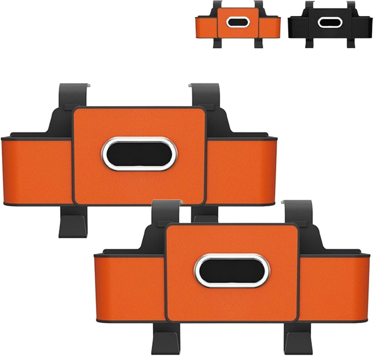 Car Organizer and Storage Box Back Seat, Car Organizer and Storage Box, 3-in-1 Car Seat Back Storage Box, with 2 Cup Holders, Tissue Box and Hooks, Smart Over-Seat CarOrganizer (2, Orange)