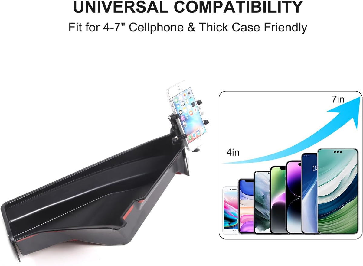 for Corvette C8 Center Console Tray Phone Holder Mount Organizer,360 Degree Rotatable Phone Holder Stand Navigation Screen Rear Storage Box Organizer Tray for Corvette C8 2020-2024 2025 (Style C)