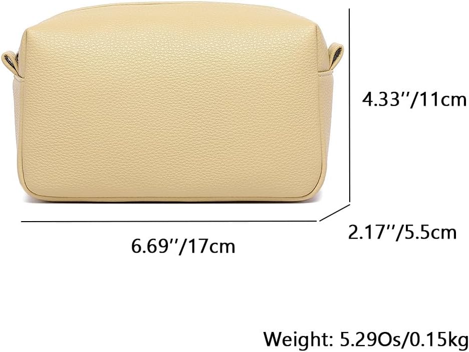 Travel Makeup Bag, Ring Clasp Wristlet Organizer (Almond Yellow)