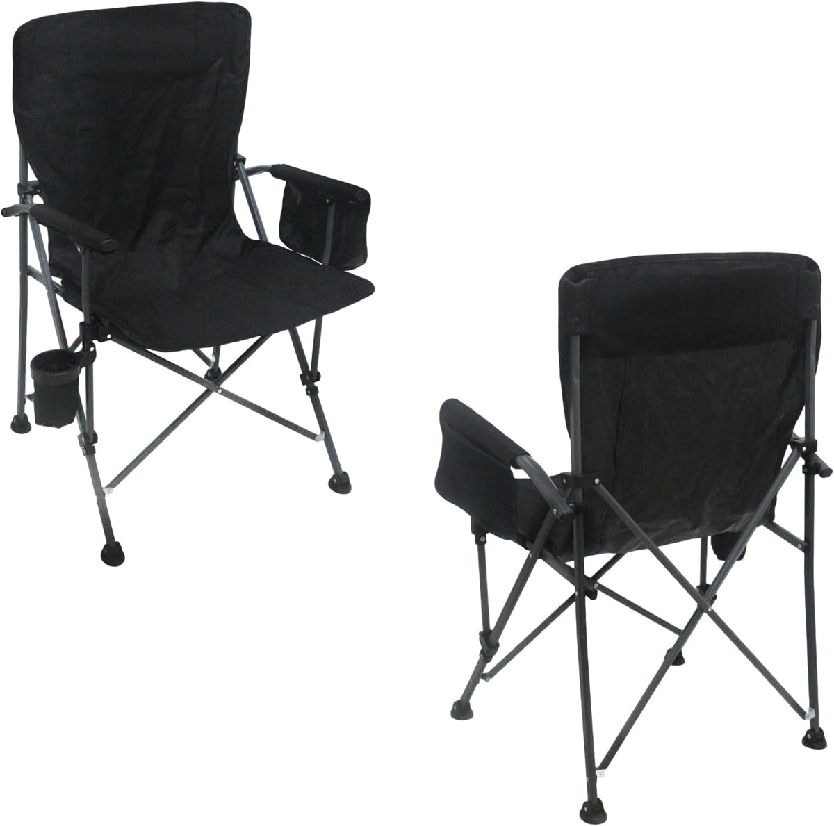 Skiennix Portable Camping Chair - Lightweight & Heavy-Duty Support Up to 500 LBS | Oversized with Side Pockets & Cup Holder