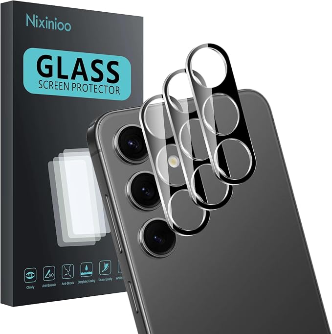 3 Pack Camera Lens Protector for Samsung Galaxy S24/S23/S23 Plus, Tempered Glass