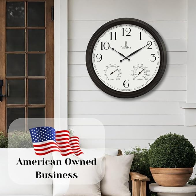 24 inch Outdoor Clocks for Patio Large Waterproof