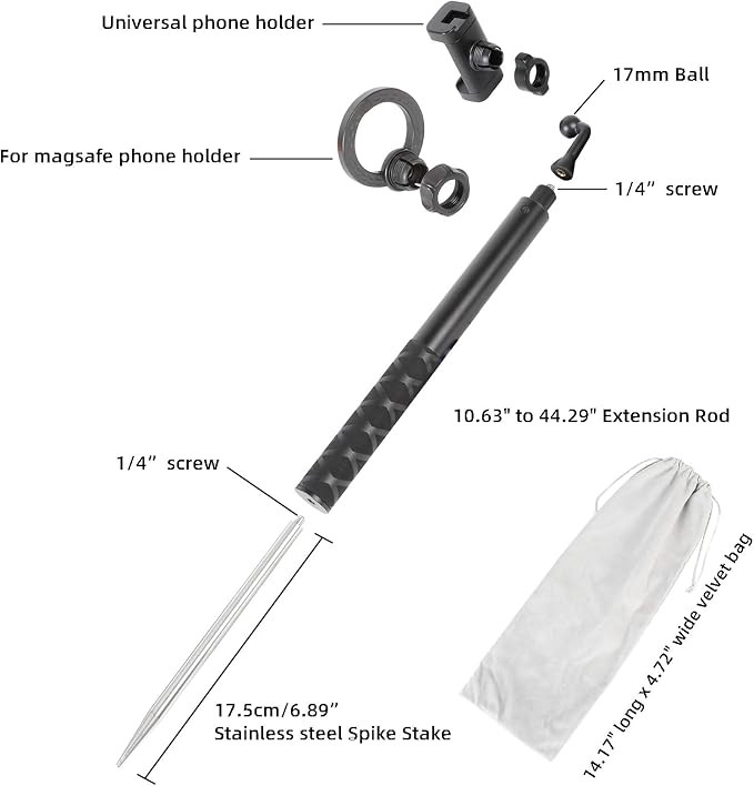 Ground Golf Monopod Phone Stand Holder