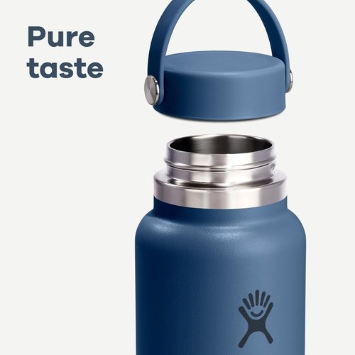 Hydro Flask Water Bottle - Insulated Stainless Steel - 20 Oz Wide Mouth Flex Lid in Mermaid Green