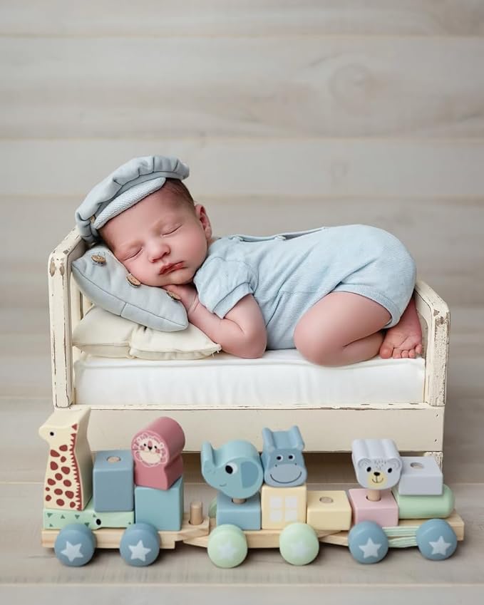Newborn Photography Props Bed Prop White – Mini Wooden Baby Photography Bed
