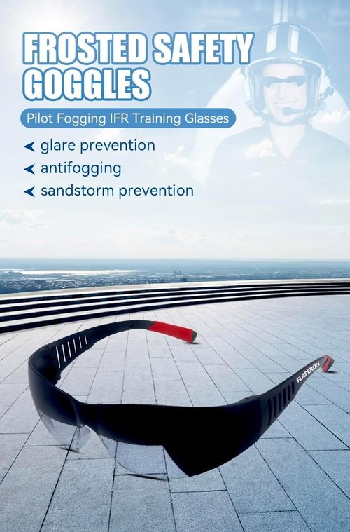 Flaperon Black Fog Foggles - Adjustable Band for Pilot Training | Durable Polycarbonate Lenses