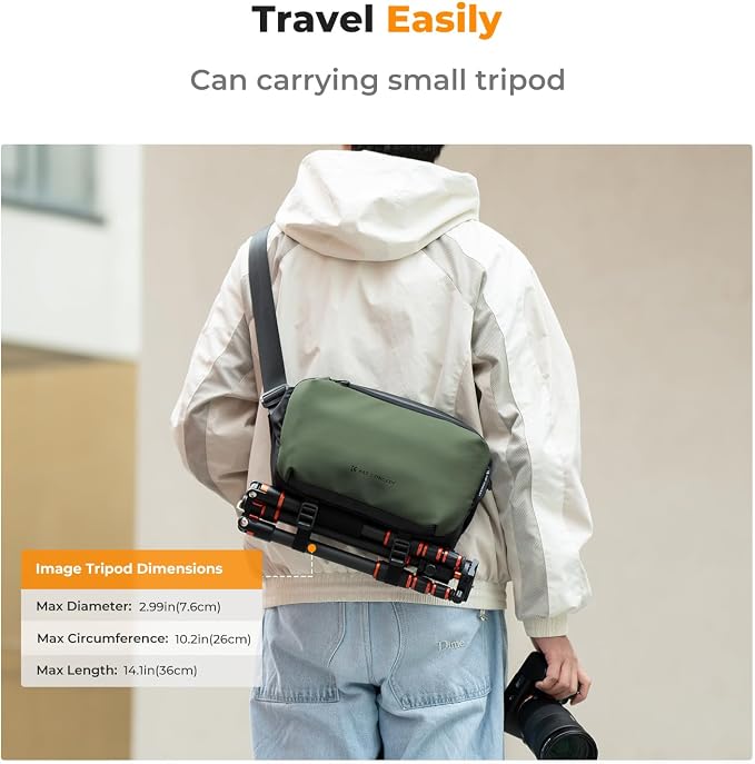 K&F CONCEPT Camera Sling Bag Crossbody Bag Waterproof Camera Shoulder Backpack