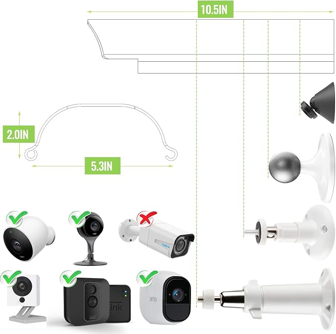 2 Pack Universal Sun Rain Shade Camera Cover Shield, Protective Roof