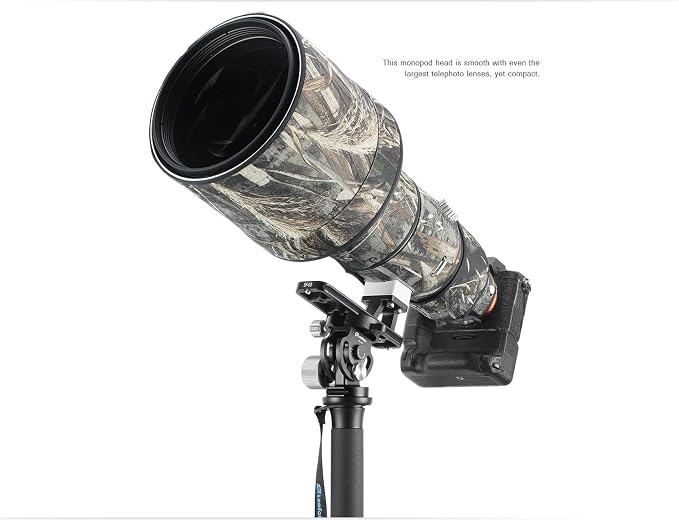 Leofoto MP-366C+VH-10S Monopod and Tilt Head Set, Carbon Fiber, VH-10S Monopod