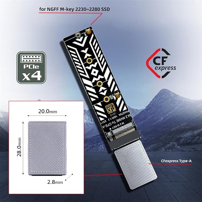 CFexpress Type-A to NVME 2230 2240 2260 2280 Memory Card Kit Case CFE CFA NGFF