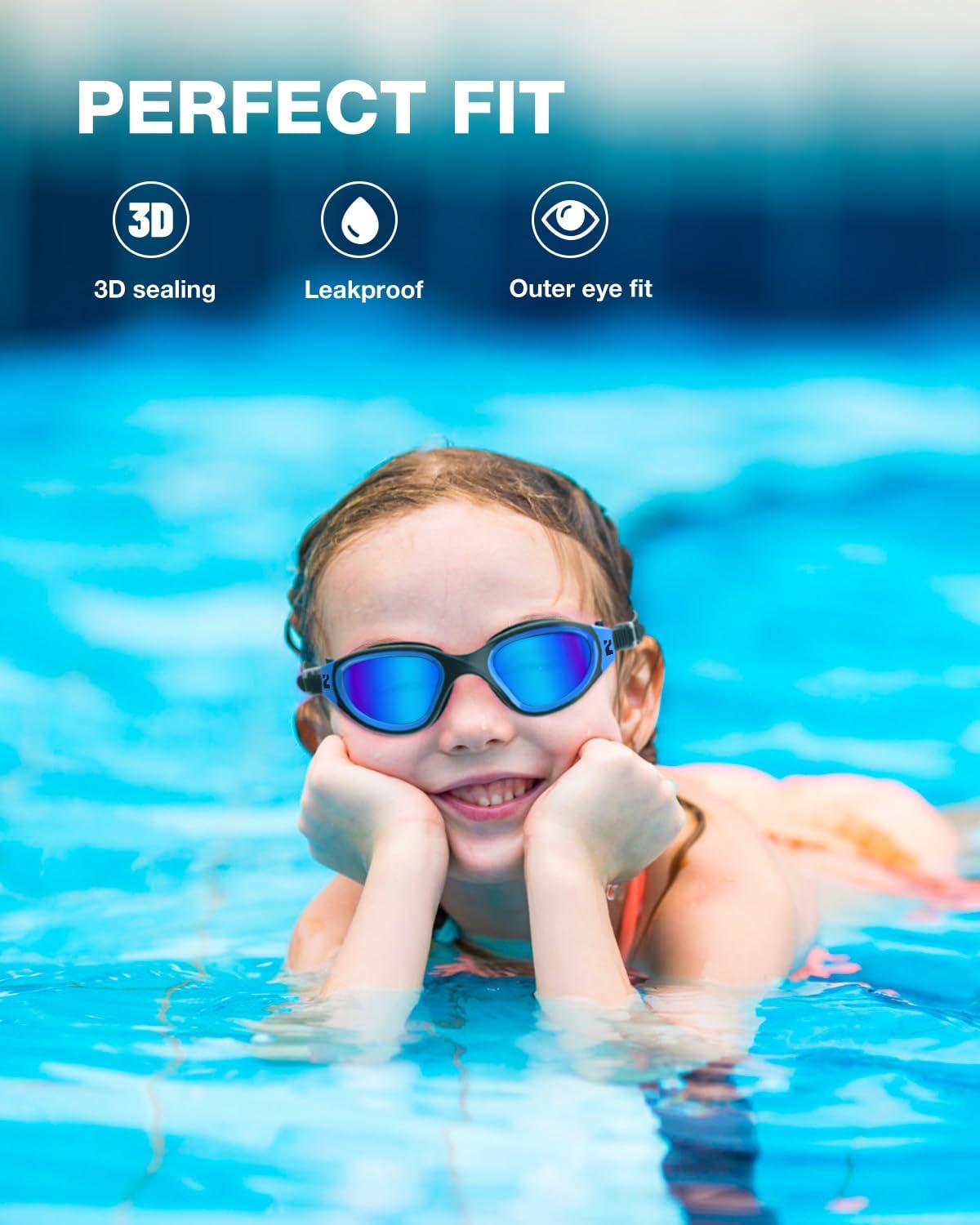 ZIONOR Kids Swim Goggles - G1MINI SE Anti-Fog UV Protection for Ages 6-14 | Comfortable Fit