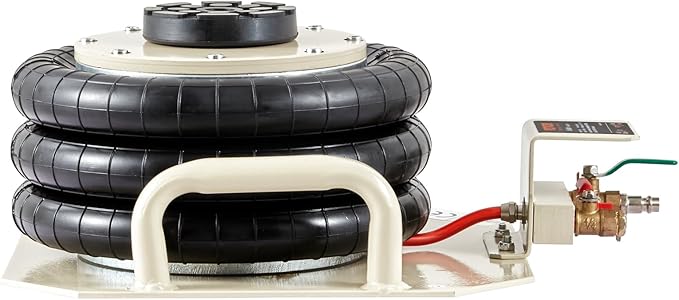 VEVOR Air Jack, 3 Ton/6600 lbs Triple Bag Air Jack, Airbag Jack with Six Steel Pipes, Lift up to 17.7 inch/450 mm, 3-5 s Fast Lifting Pneumatic Jack, with Side Handles for Car, Garage, Repair
