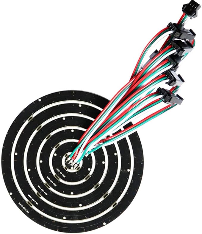 93 LEDs 6 Rings WS2812B 5050 RGB LED Ring Lamp Light Individually Addressable