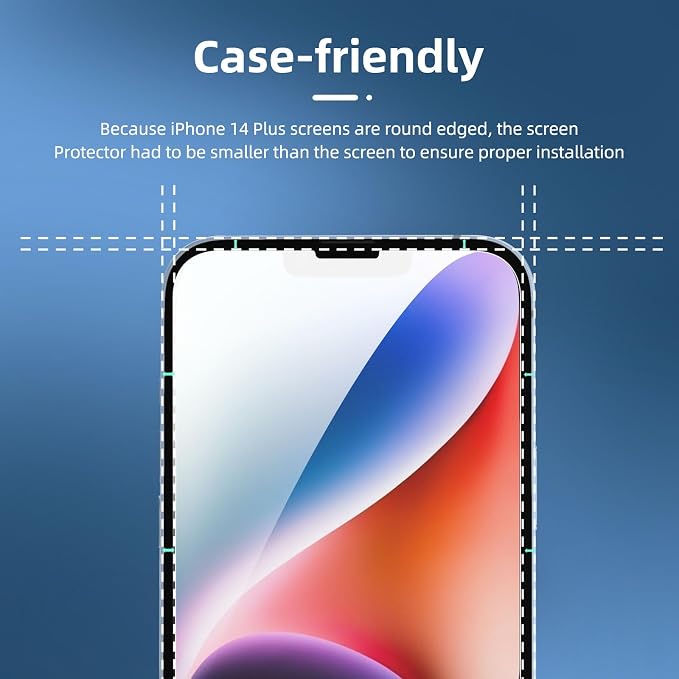 NEW'C 3x for iPhone 14 Plus Screen Protector+ 3x Camera Lens Protector