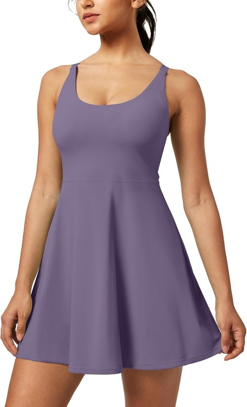 Heathyoga Tennis Dress for Women - Athletic Style with Built-In Shorts & Pockets | Summer Golf Outfit