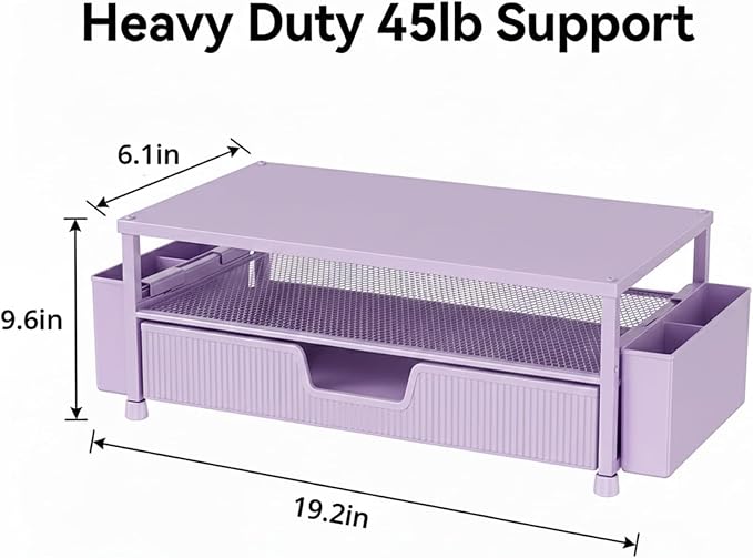 ECOLOVI Desk Organizer and Accessories, 2-Tier Computer Monitor Stand Rise